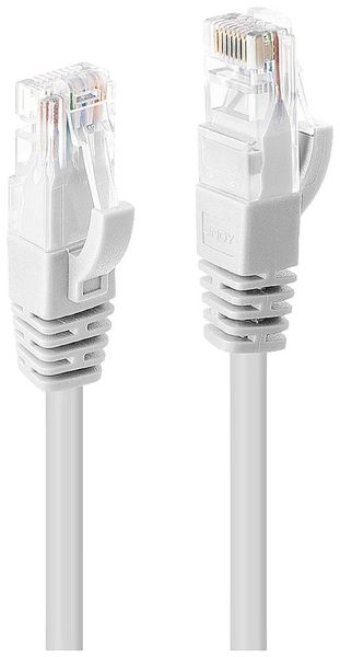 LINDY 48095 RJ45 Netzwerkkabel, Patchkabel CAT 6 U/UTP 5.00m Weiß 1St.