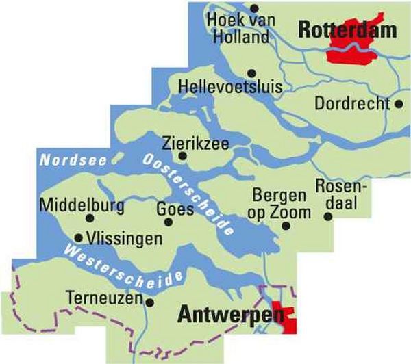 Produktbild: BVA ADFC Regionalkarte Seeland Rotterdam, mit Knotenpunkten 1:75.000