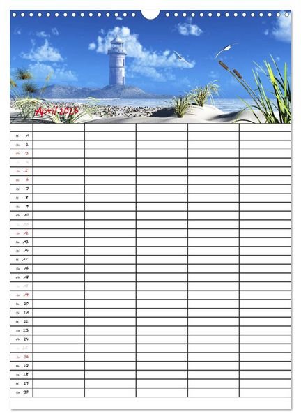 Produktbild: Familienplaner mit sch&ouml;nen Landschaftsbildern (Wandkalender 2026 DIN A3 hoch), CALVENDO Monatskalender