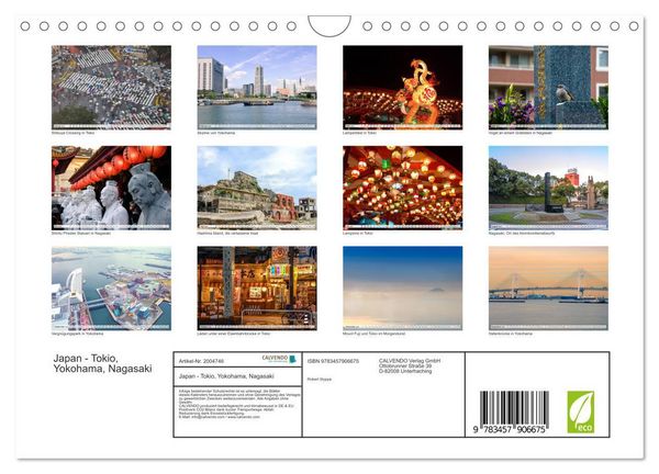 Produktbild: Japan - Tokio, Yokohama, Nagasaki (Wandkalender 2026 DIN A4 quer), CALVENDO Monatskalender