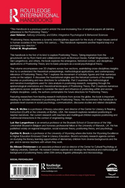 Produktbild: The Routledge International Handbook of Positioning Theory