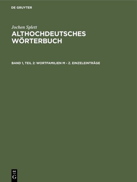 Produktbild: Wortfamilien M - Z. Einzeleintr&auml;ge