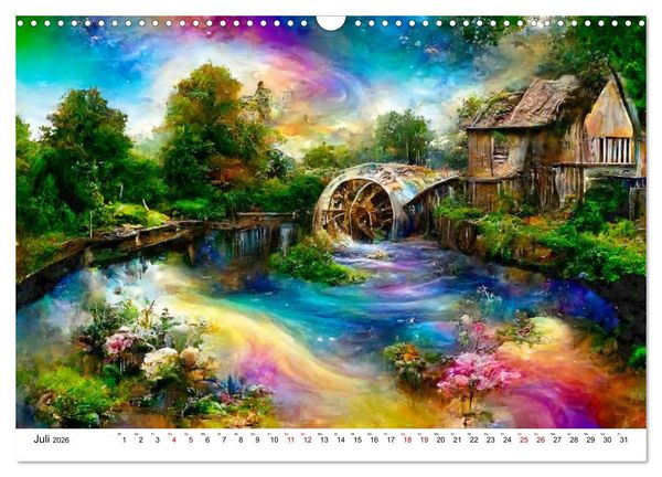 Produktbild: Fantasie Cottages - Ein Jahr durch die M&auml;rchenwelt (Wandkalender 2026 DIN A3 quer), CALVENDO Monatskalender