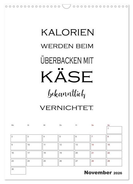 Produktbild: Spr&uuml;che f&uuml;r die K&uuml;che. Mit Jahresplaner (Wandkalender 2026 DIN A3 hoch), CALVENDO Monatskalender