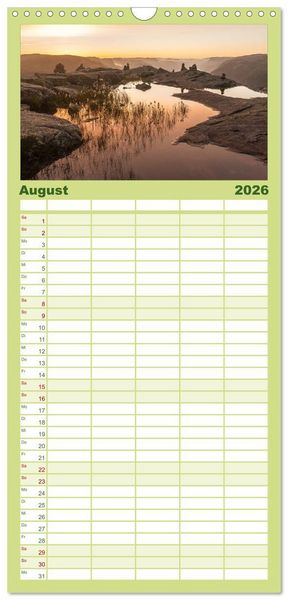 Produktbild: Familienplaner 2026 - Norwegen mit 5 Spalten (Wandkalender, 21 x 45 cm) CALVENDO