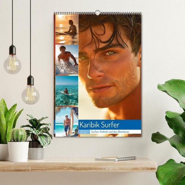 Produktbild: Karibik Surfer (Wandkalender 2027 DIN A2 hoch), CALVENDO Monatskalender