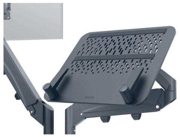 Produktbild: Leitz Monitorhalterung Monitor+Laptoparm Ergo 1 Display(s) 81,3 cm (32") Dunkelgrau H&ouml;henverstellbar, Drehbar, Neigbar, Schwenkbar