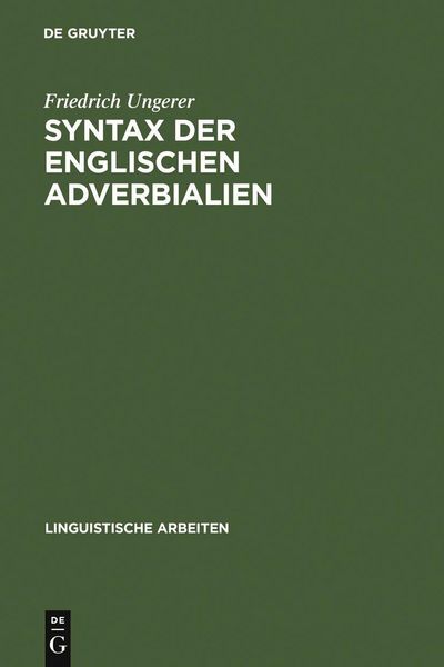Produktbild: Syntax der englischen Adverbialien