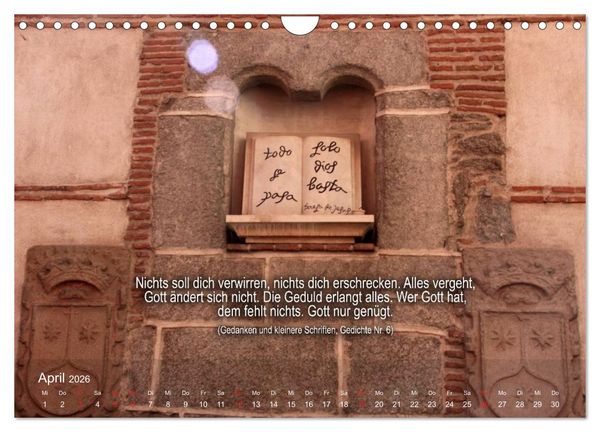 Produktbild: Auf den Spuren der Heilige Teresa von Avila (Wandkalender 2026 DIN A4 quer), CALVENDO Monatskalender