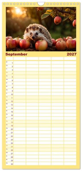 Produktbild: Familienplaner 2027 - Stachelstars mit 5 Spalten (Wandkalender, 21 x 45 cm) CALVENDO