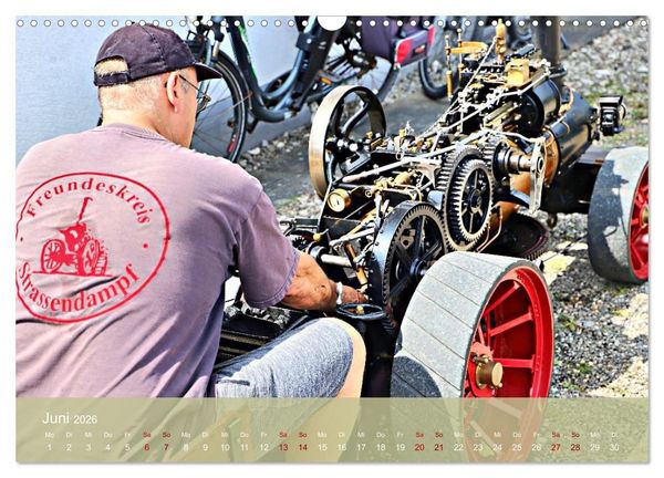 Produktbild: Dampftraktormodelle 1:3 beim Dampfmodellbautreffen in Bisingen (Wandkalender 2026 DIN A3 quer), CALVENDO Monatskalender