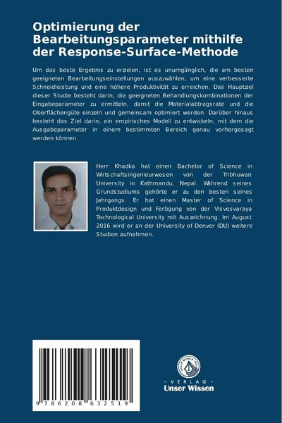 Produktbild: Optimierung der Bearbeitungsparameter mithilfe der Response-Surface-Methode