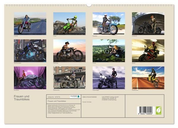 Produktbild: Frauen und Traumbikes (hochwertiger Premium Wandkalender 2026 DIN A2 quer), Kunstdruck in Hochglanz