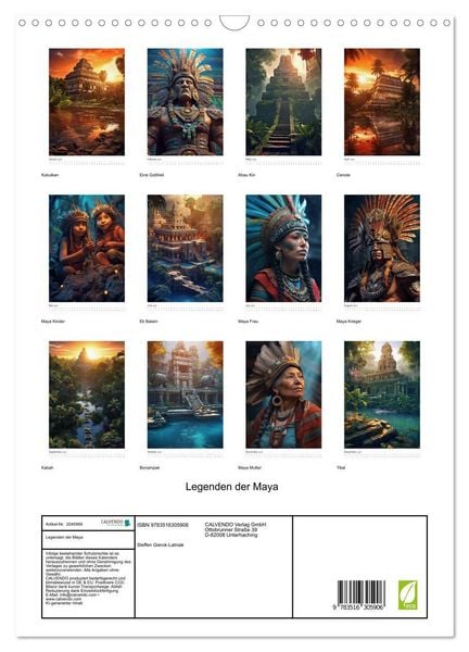 Produktbild: Legenden der Maya (Wandkalender 2026 DIN A3 hoch), CALVENDO Monatskalender