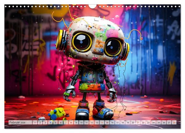 Produktbild: Die Welt der kleinen Robots (Wandkalender 2026 DIN A3 quer), CALVENDO Monatskalender