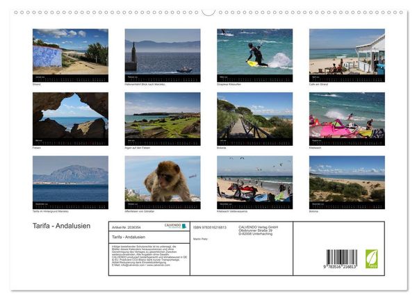 Produktbild: Tarifa - Andalusien (hochwertiger Premium Wandkalender 2026 DIN A2 quer), Kunstdruck in Hochglanz
