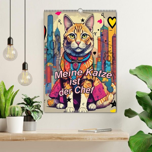 Produktbild: Meine Katze ist der Chef (Wandkalender 2026 DIN A2 hoch), CALVENDO Monatskalender