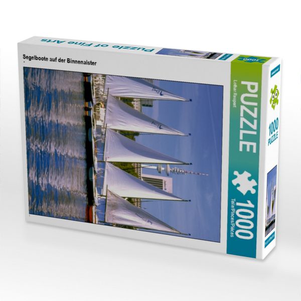CALVENDO Puzzle Segelboote auf der Binnenalster | 1000 Teile Lege-Größe 64x48cm Foto-Puzzle für glückliche Stunden