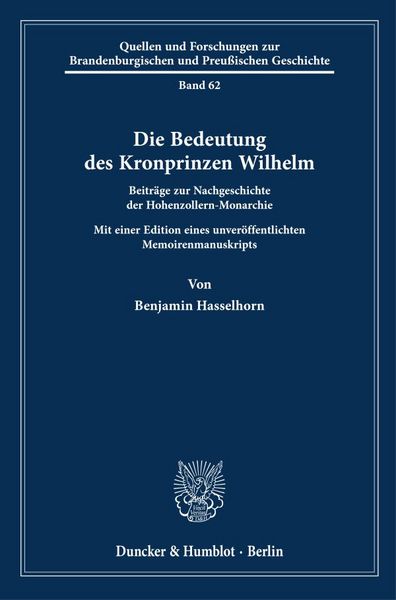 Produktbild: Die Bedeutung des Kronprinzen Wilhelm