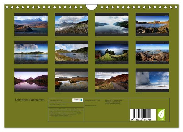 Produktbild: Schottland Panoramen (Wandkalender 2026 DIN A4 quer), CALVENDO Monatskalender