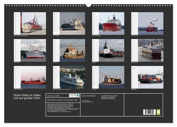 Produktbild: Dicke P&ouml;tte im Hafen und auf gro&szlig;er Fahrt (Wandkalender 2026 DIN A2 quer), CALVENDO Monatskalender