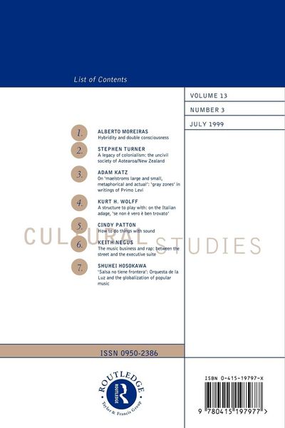 Produktbild: Cultural Studies V13 Issue 3