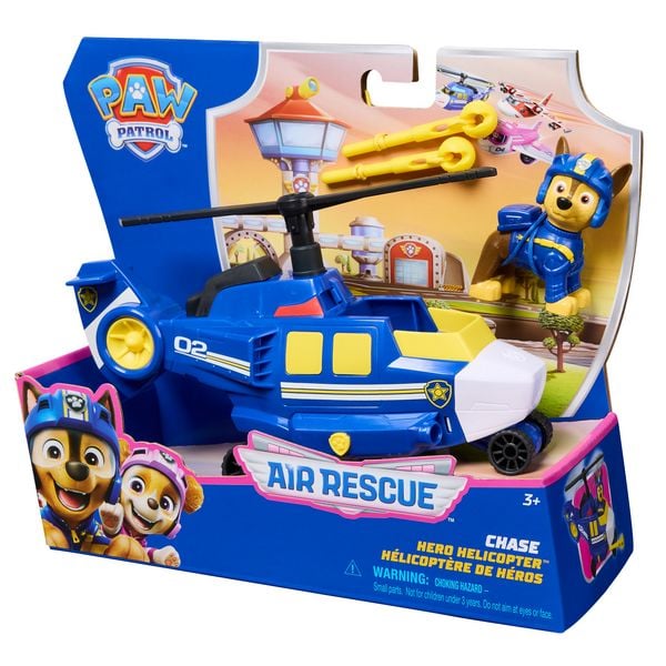 Produktbild: PAW Patrol Air Rescue, Chases Polizei-Rettungshubschrauber mit Geschoss-Abwurf und Chase Spielfigur (Basis Fahrzeug)