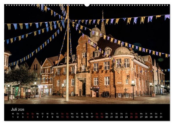 Produktbild: Buxtehude bei Nacht (hochwertiger Premium Wandkalender 2026 DIN A2 quer), Kunstdruck in Hochglanz