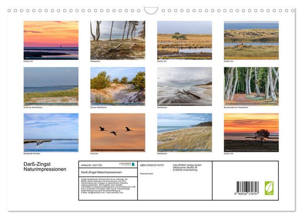 Produktbild: Dar&szlig;-Zingst Naturimpressionen (Wandkalender 2026 DIN A3 quer), CALVENDO Monatskalender
