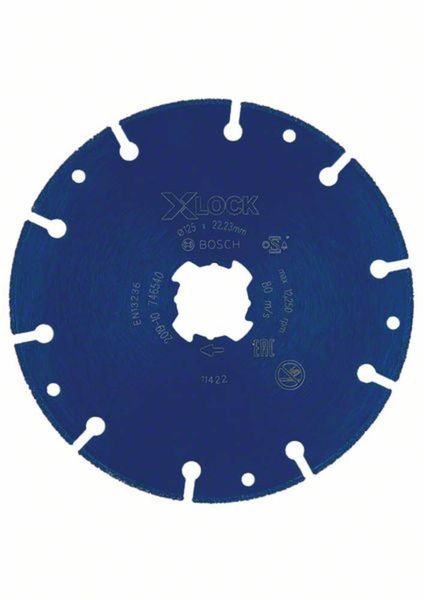 Produktbild: Bosch Accessories 2608900533 X-LOCK Diamanttrennscheibe Durchmesser 125 cm Bohrungs-&Oslash; 22.23 mm Metall 1 St.
