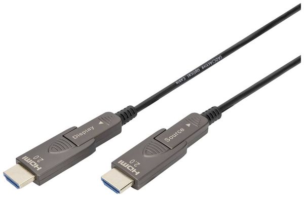 Digitus HDMI Anschlusskabel HDMI-A Stecker 20m Schwarz AK-330127-200-S 4K UHD, dreifach geschirmt, Flexibel, Gesamtschirm