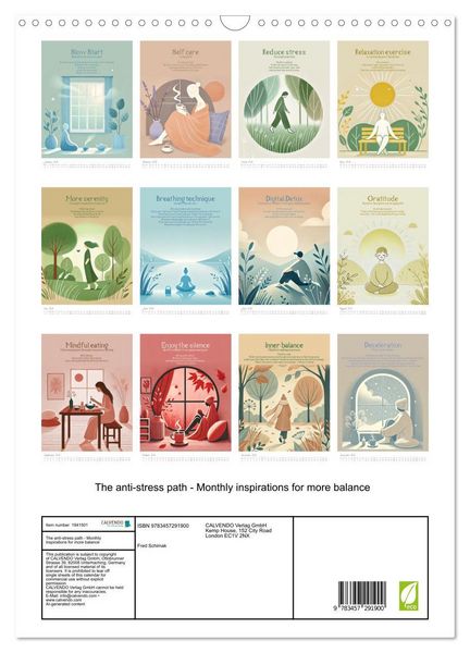 Produktbild: The anti-stress path - Monthly inspirations for more balance (Wall Calendar 2026 DIN A3 portrait), CALVENDO 12 Month Wall Calendar