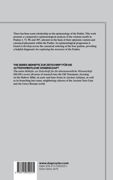 Produktbild: Wisdom Epistemology in the Psalter