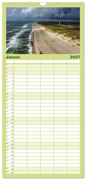 Produktbild: Familienplaner 2027 - D&auml;nemark - Mit dem Wohnmobil durch J&uuml;tland mit 5 Spalten (Wandkalender, 21 x 45 cm) CALVENDO