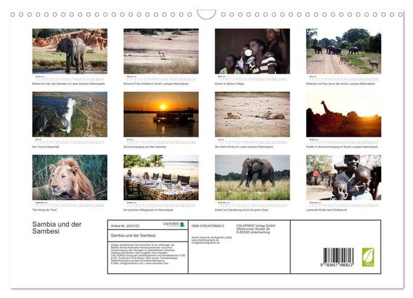 Produktbild: Sambia und der Sambesi (Wandkalender 2026 DIN A3 quer), CALVENDO Monatskalender