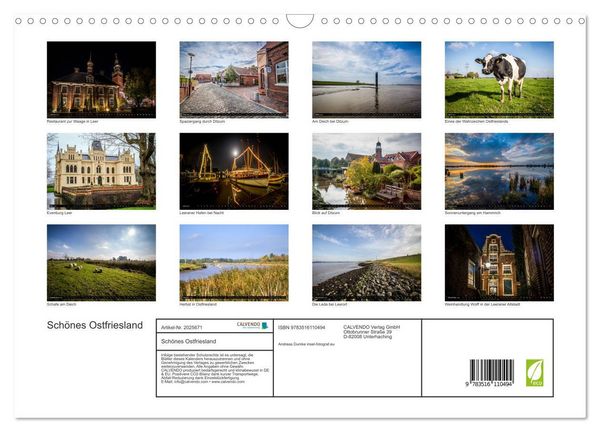 Produktbild: Sch&ouml;nes Ostfriesland (Wandkalender 2026 DIN A3 quer), CALVENDO Monatskalender