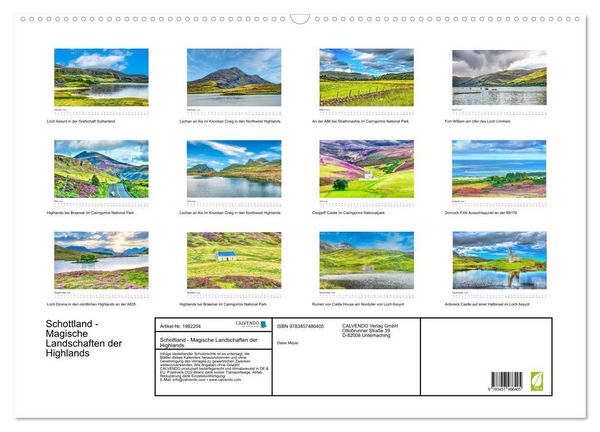 Produktbild: Schottland - Magische Landschaften der Highlands (Wandkalender 2026 DIN A2 quer), CALVENDO Monatskalender