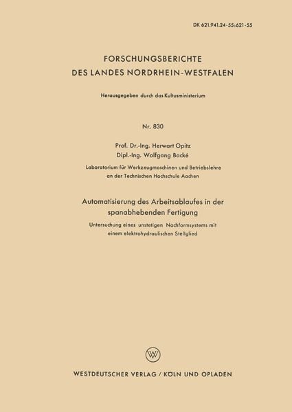 Produktbild: Automatisierung des Arbeitsablaufes in der spanabhebenden Fertigung