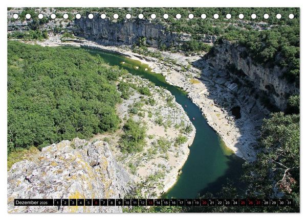 Produktbild: Ard&egrave;che, Grand Canyon Europas (Tischkalender 2026 DIN A5 quer), CALVENDO Monatskalender