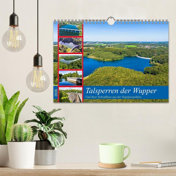 Produktbild: Talsperren der Wupper und ihrer Nebenfl&uuml;sse aus der Vogelperspektive (Wandkalender 2026 DIN A4 quer), CALVENDO Monatskalender
