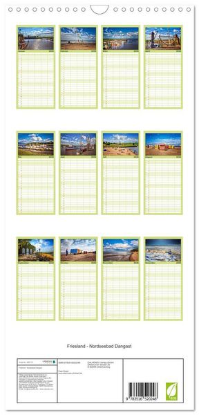 Produktbild: Familienplaner 2026 - Friesland - Nordseebad Dangast mit 5 Spalten (Wandkalender, 21 x 45 cm) CALVENDO