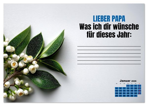 Produktbild: Kalender f&uuml;r Papa - Was ich dir sagen will (Tischkalender 2026 DIN A5 quer), CALVENDO Monatskalender