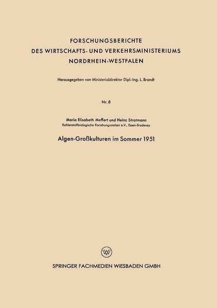 Produktbild: Algen-Gro&szlig;kulturen im Sommer 1951