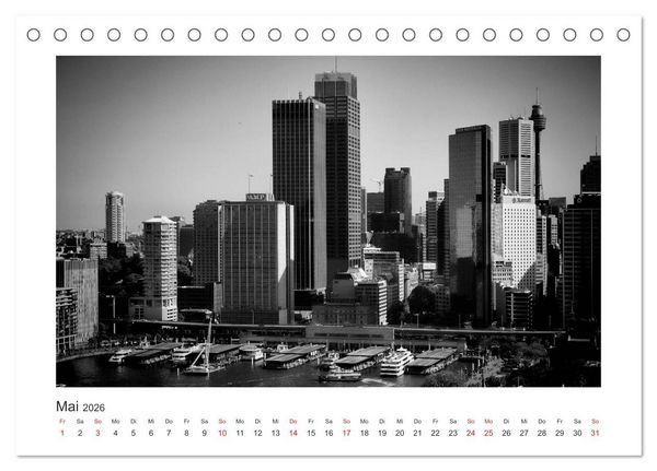Produktbild: SYDNEY Monochrom (Tischkalender 2026 DIN A5 quer), CALVENDO Monatskalender