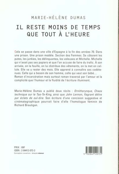 Produktbild: Il reste maintenant moins de temps que tout &agrave; l'heure
