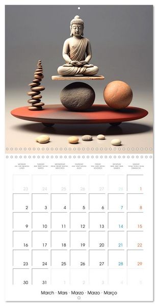 Produktbild: Instant paisible (Calendrier mural carr&eacute; 2026 30x30 cm) Calendrier double avec une page pour vos prises de notes
