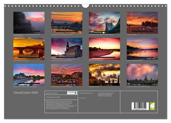 Produktbild: CloudsColors 2026 (Wandkalender 2026 DIN A3 quer), CALVENDO Monatskalender