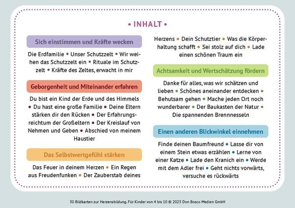 Produktbild: 30 Bildkarten zur Herzensbildung