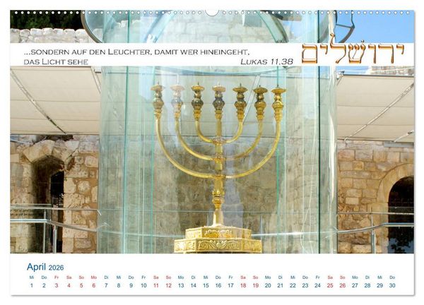 Produktbild: Jerusalem. Kalender mit Bibelworten (Wandkalender 2026 DIN A2 quer), CALVENDO Monatskalender
