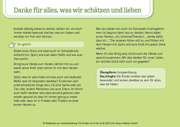 Produktbild: 30 Bildkarten zur Herzensbildung